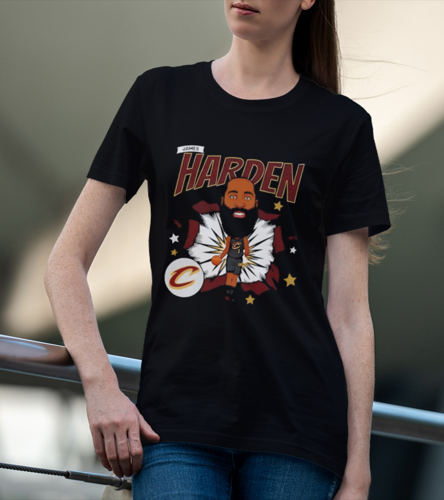 Harden Cleveland Cavaliers Basketball Player Caricature T-Shirt