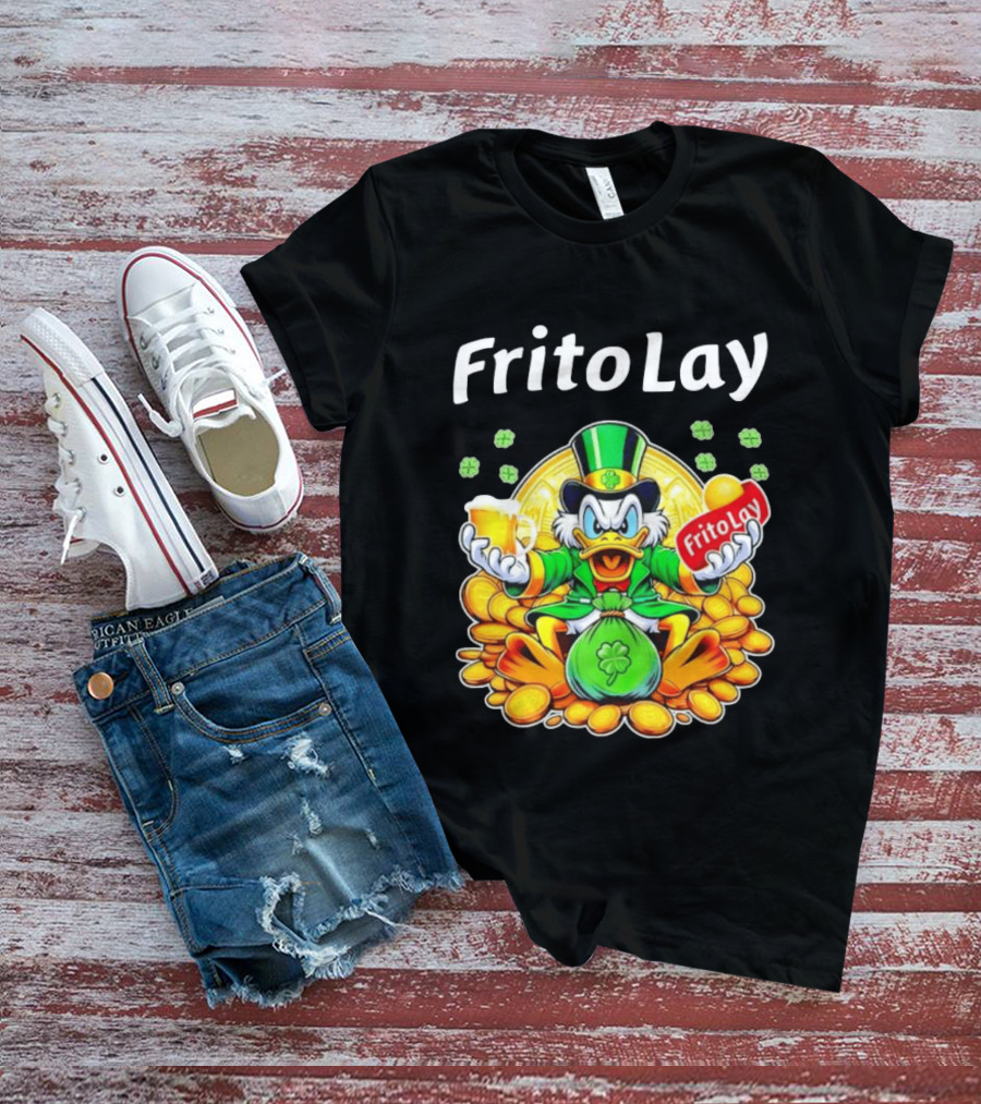 Frito Lay Scrooge McDuck St Patrick's Day Luck Coins Clover Beer T-Shirt