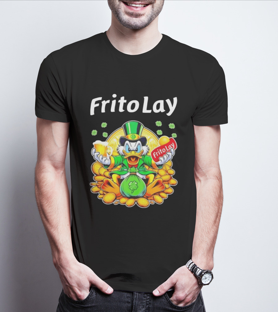 Frito Lay Scrooge McDuck St Patrick's Day Luck Coins Clover Beer T-Shirt