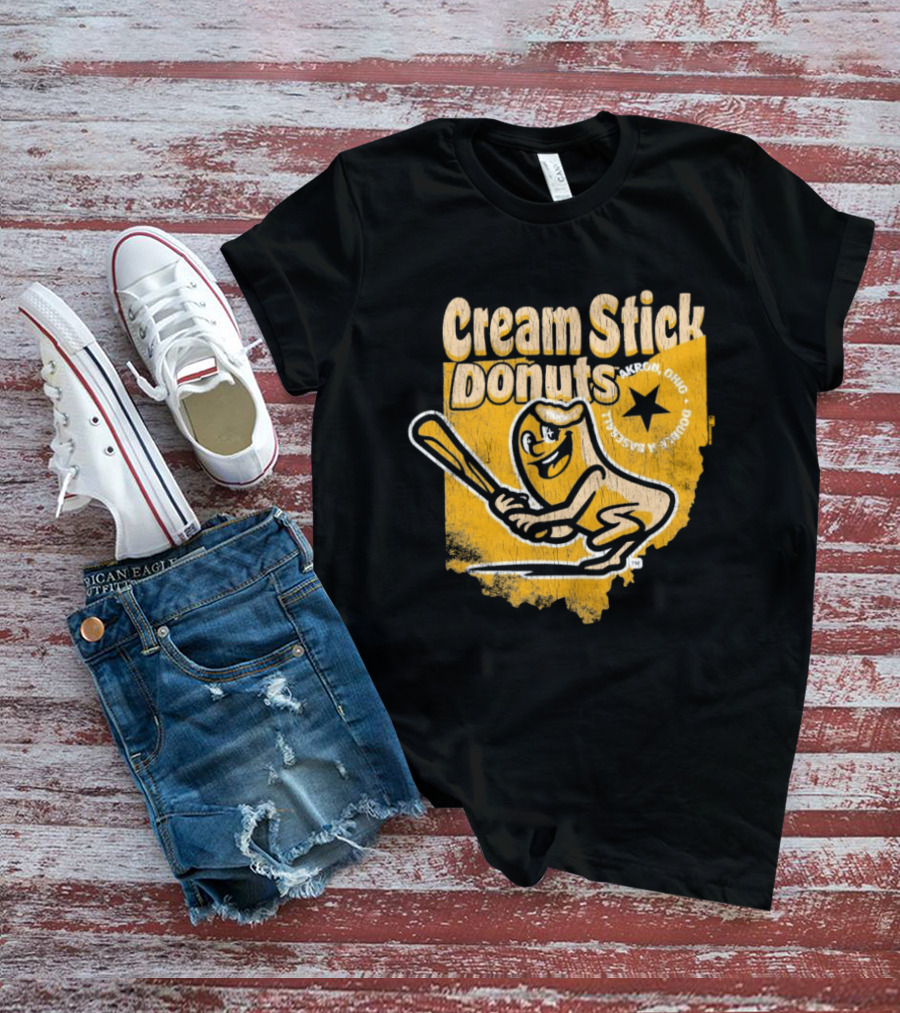Cream Stick Donuts Ohio Baseball Star Buckeye T-Shirt