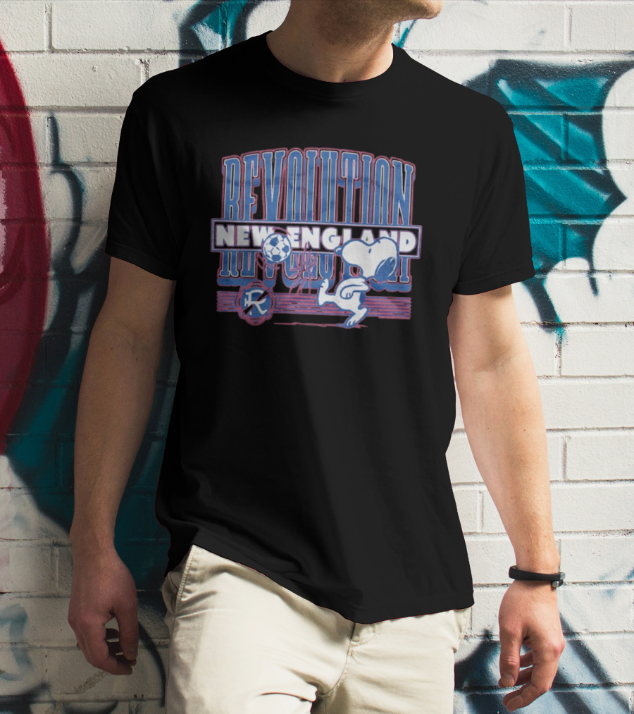 New England Revolution Snoopy Soccer Peanuts Collaboration T-Shirt