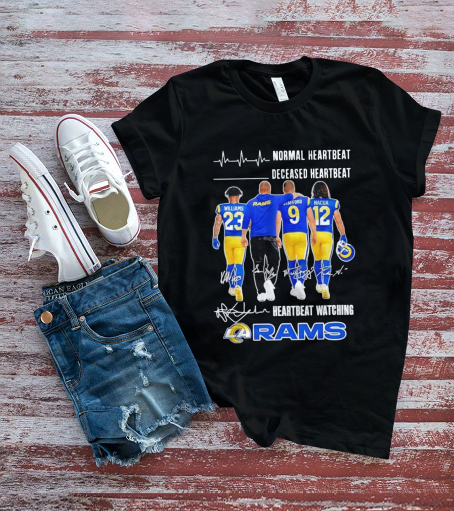 Williams Rams Stafford Nacua Heartbeat Ing Los Angeles T-Shirt