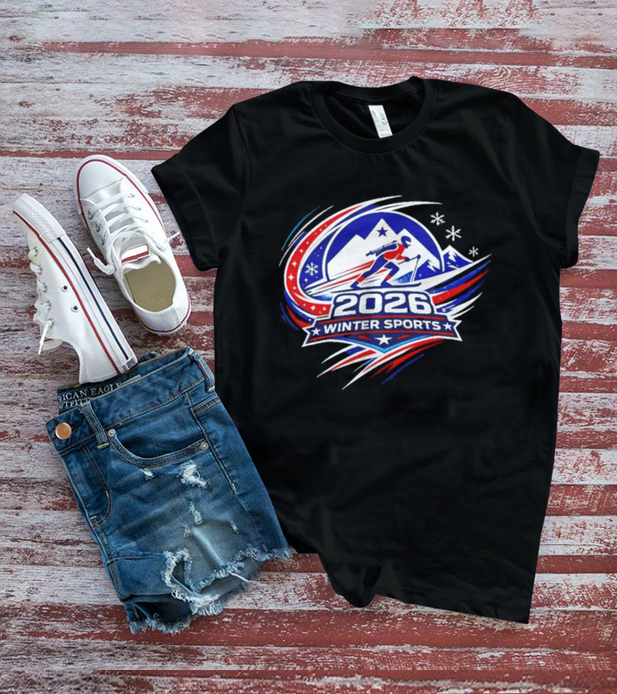 2026 Winter Sports Skiing Snowboarding Team USA T-Shirt