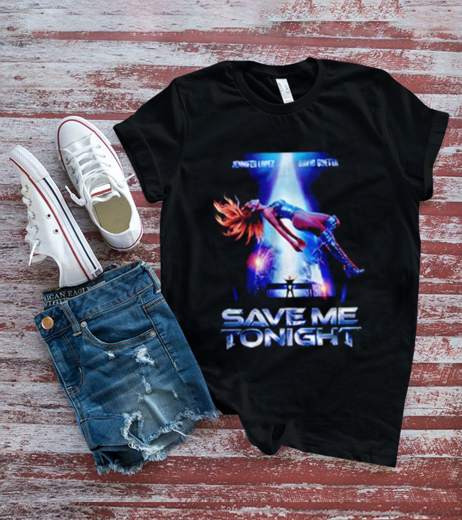 Jennifer Lopez David Guetta Save Me Tonight Neon T-Shirt