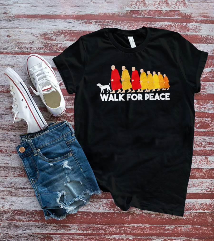 Walk For Peace Monk Procession With Dog T-Shirt