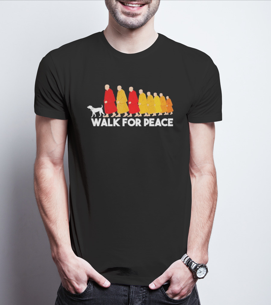 Walk For Peace Monk Procession With Dog T-Shirt