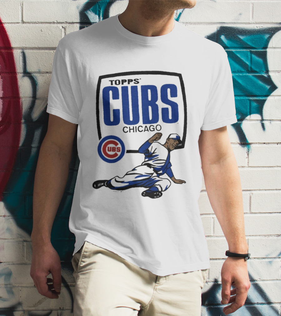Topps CUBS Chicago Vintage Baseball Player MLB Collab T-Shirt
