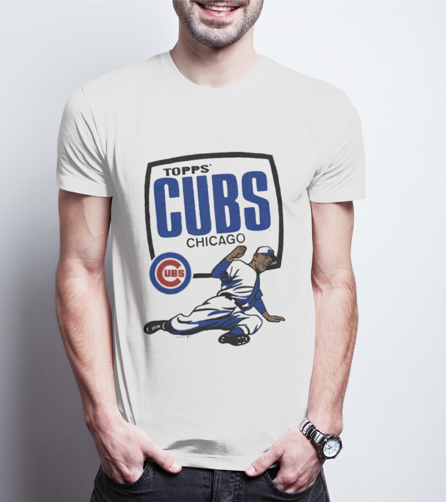 Topps CUBS Chicago Vintage Baseball Player MLB Collab T-Shirt