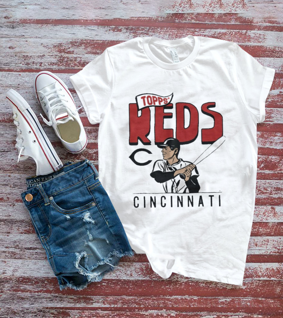 MLB Topps Cincinnati Reds Cartoon Player T-Shirt