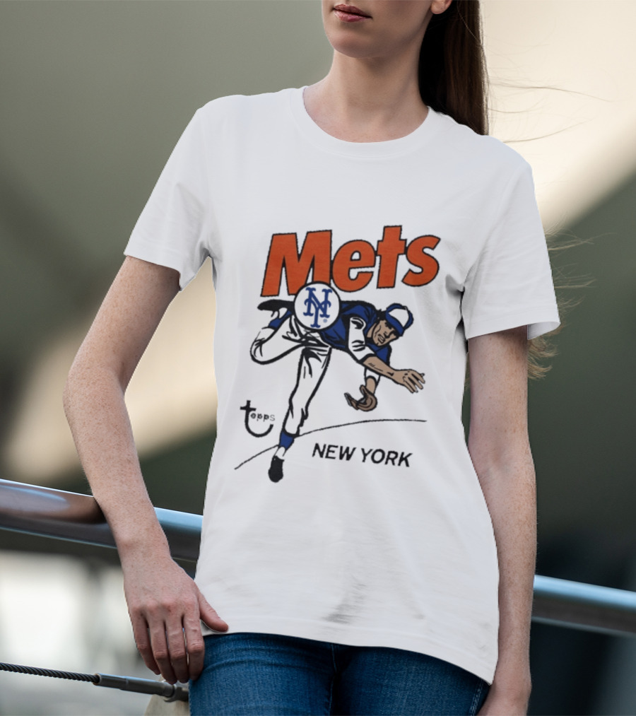 MLB Topps New York Mets Cartoon Raglan T-Shirt