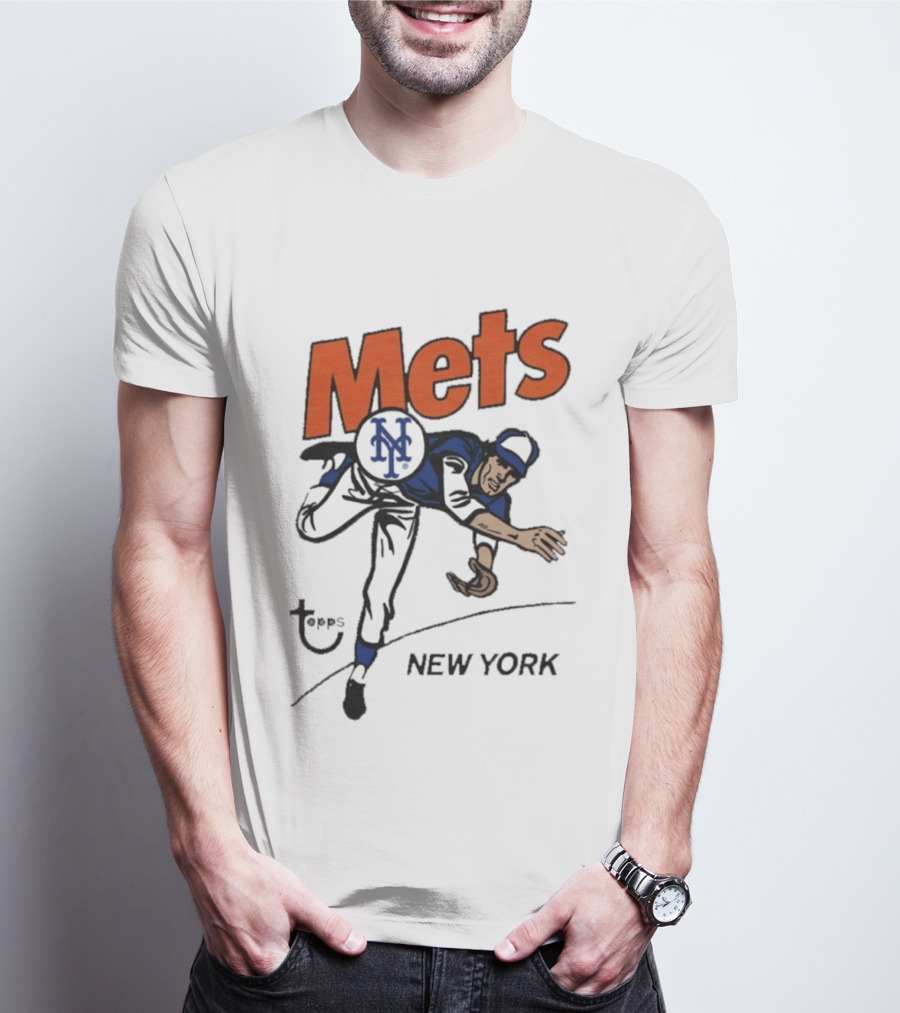MLB Topps New York Mets Cartoon Raglan T-Shirt