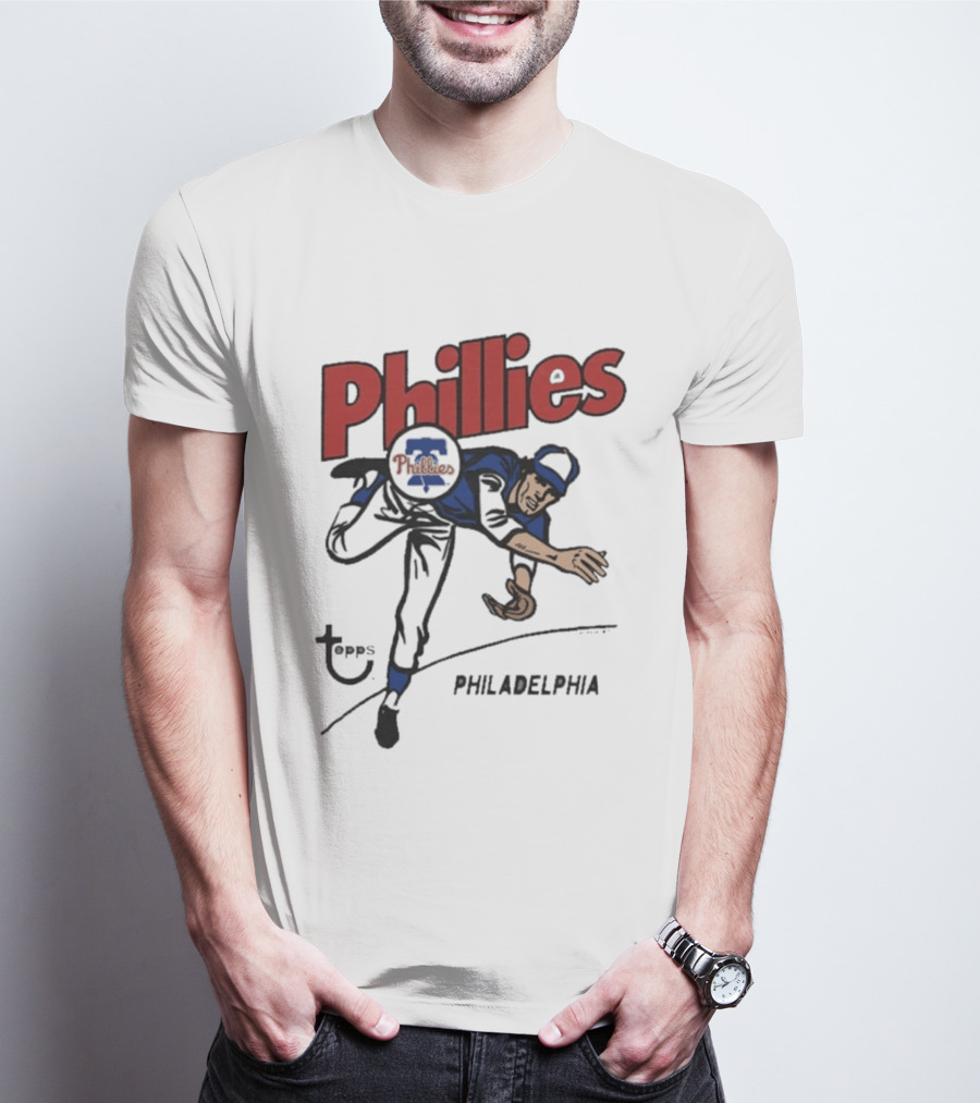 Philadelphia Phillies Topps Raglan MLB Cartoon T-Shirt