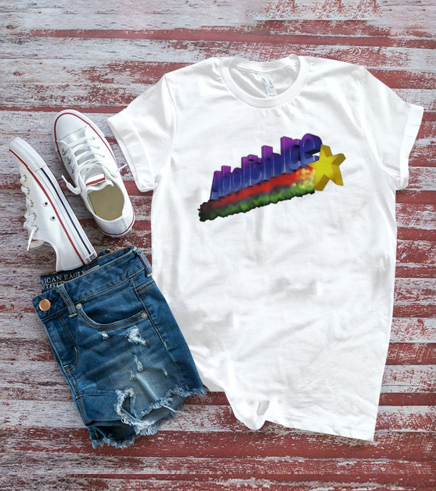 Abolish ICE Star Bold Text With Colorful Gradient And 3D Effect T-Shirt
