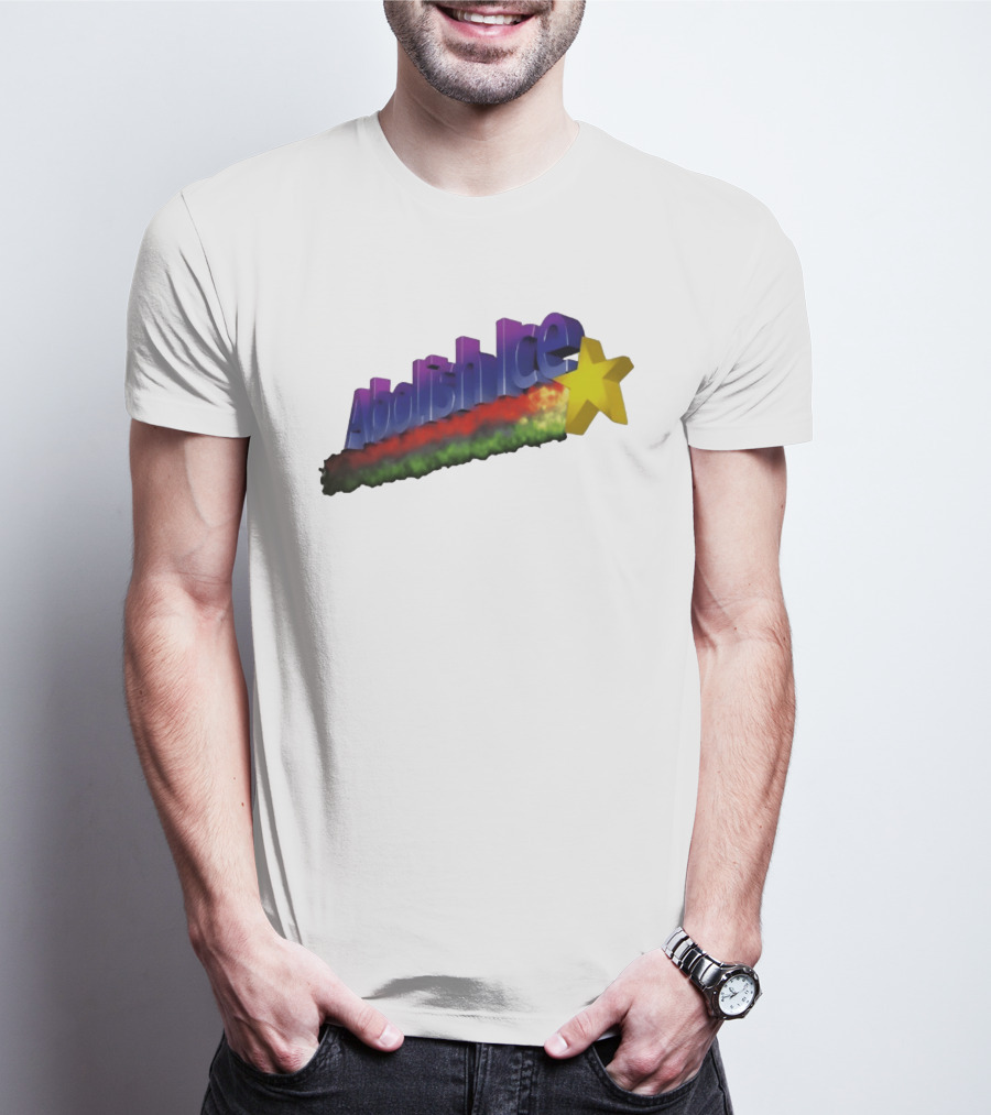 Abolish ICE Star Bold Text With Colorful Gradient And 3D Effect T-Shirt