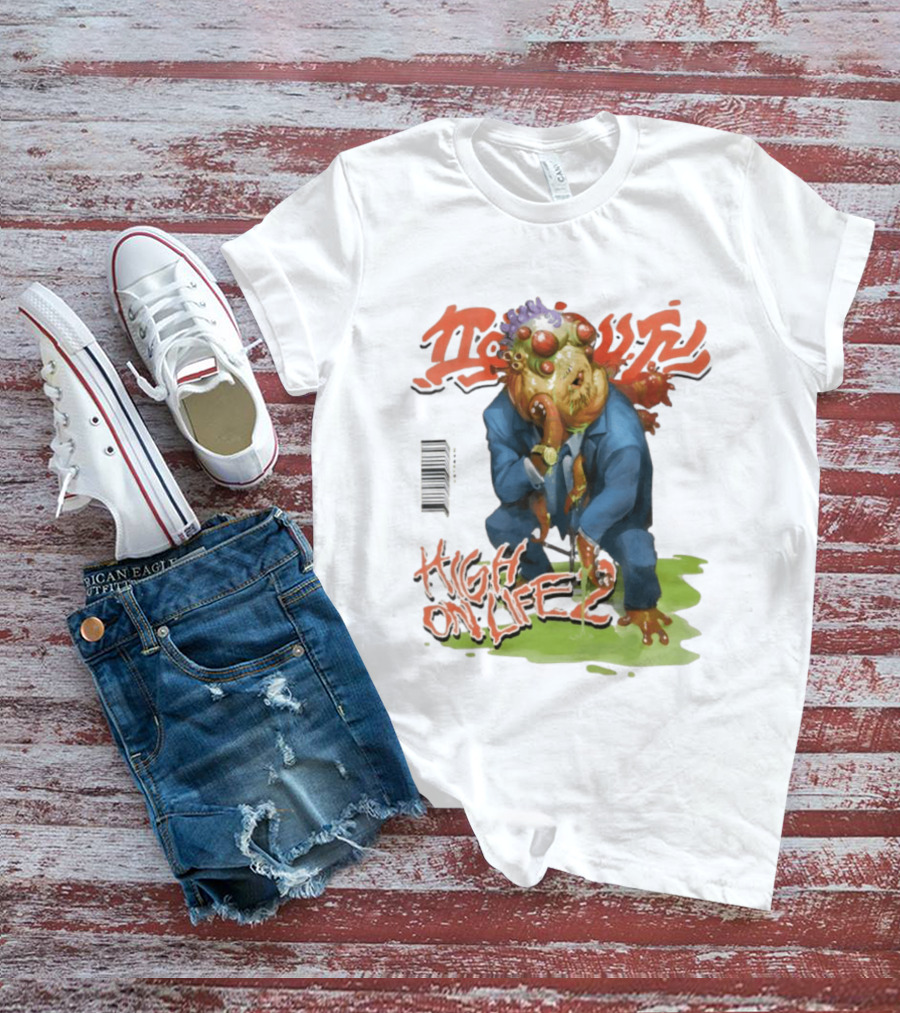 High On Life 2 Magazine Cover Alien Character In Suit Energetic T-Shirt