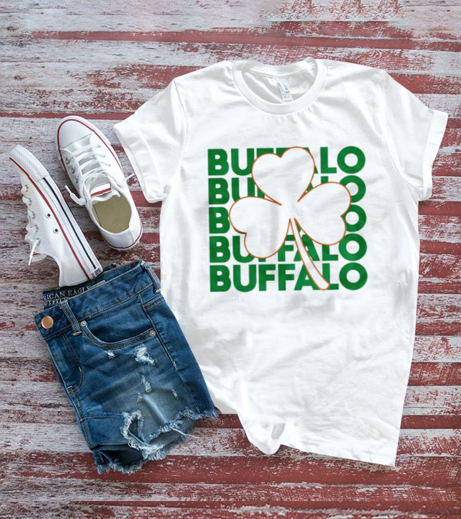 Lucky Buffalo Bills St. Patrick's Day Clover T-Shirt