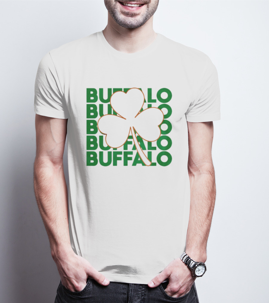 Lucky Buffalo Bills St. Patrick's Day Clover T-Shirt
