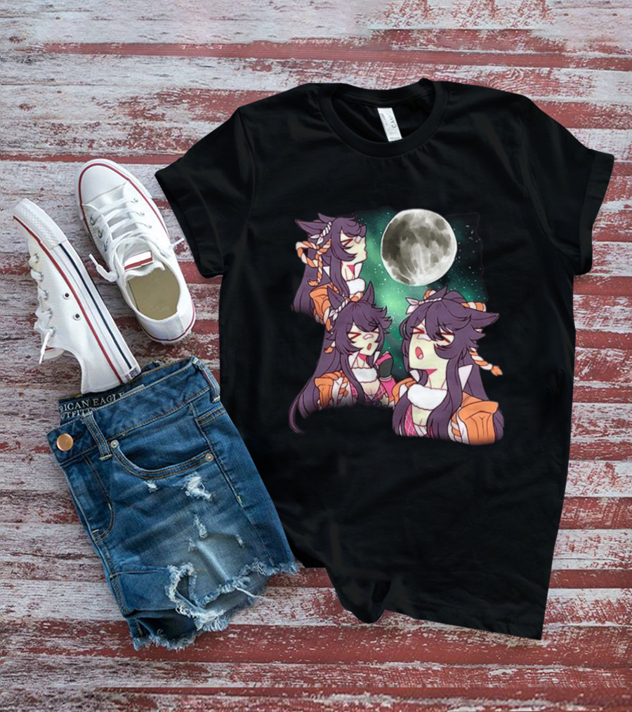 Agnes Tachyon Anime Character Three Wolf Moon Meme T-Shirt