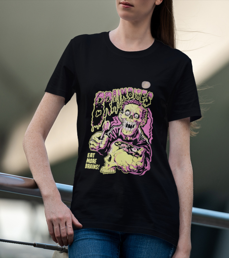 Brainbites Eat More Brains Horror Zombie Eating T-Shirt