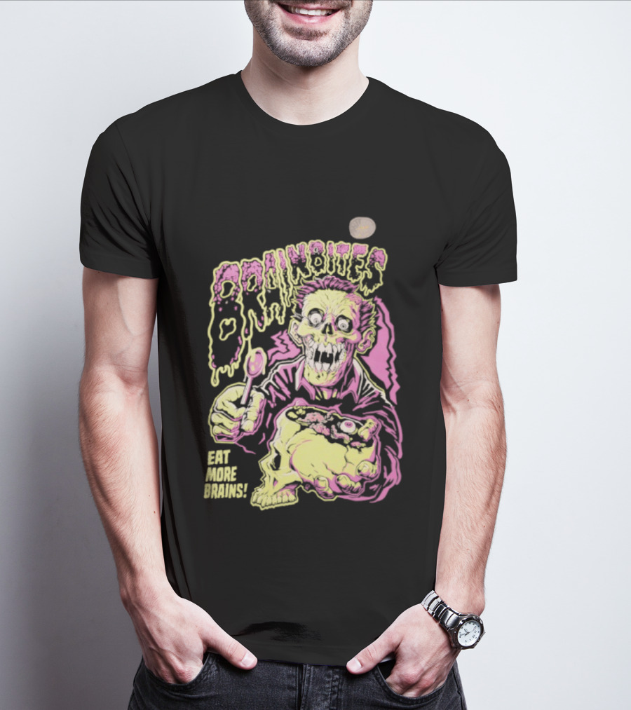 Brainbites Eat More Brains Horror Zombie Eating T-Shirt