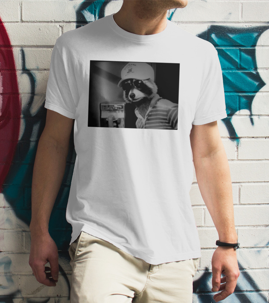 Rascal Plauche Raccoon With Hat And Sunglasses T-Shirt