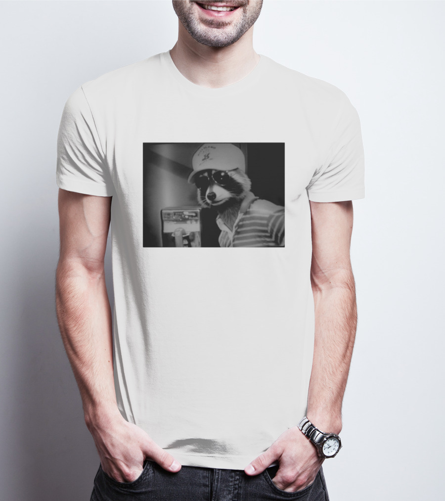 Rascal Plauche Raccoon With Hat And Sunglasses T-Shirt