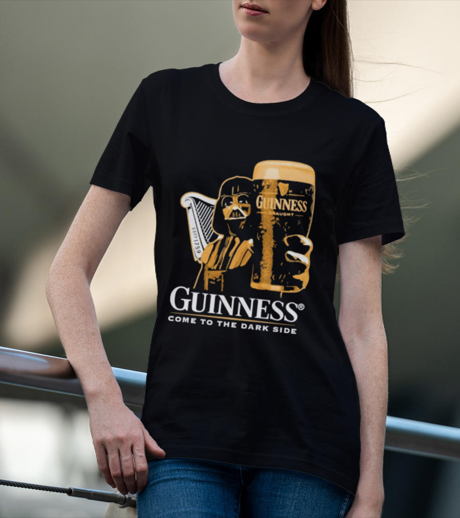 Guinness Darth Vader Come To The Dark Side Star Wars Beer Glass T-Shirt