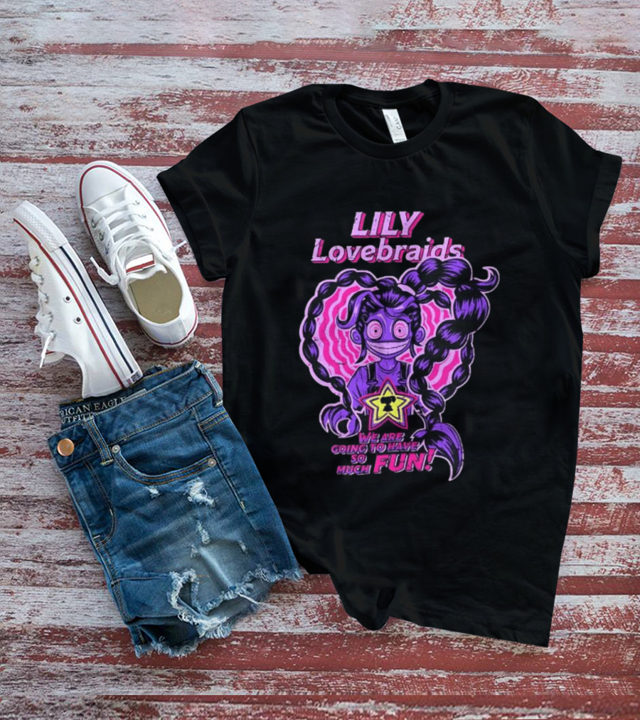 Lily Lovebraids We Are Going To Have So Much Fun Star Pink Braids T-Shirt