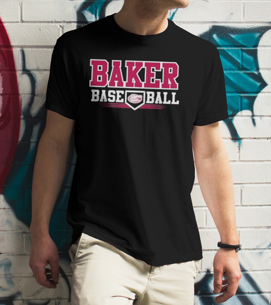 Baker Baseball Gators Home Plate Sports Team T-Shirt