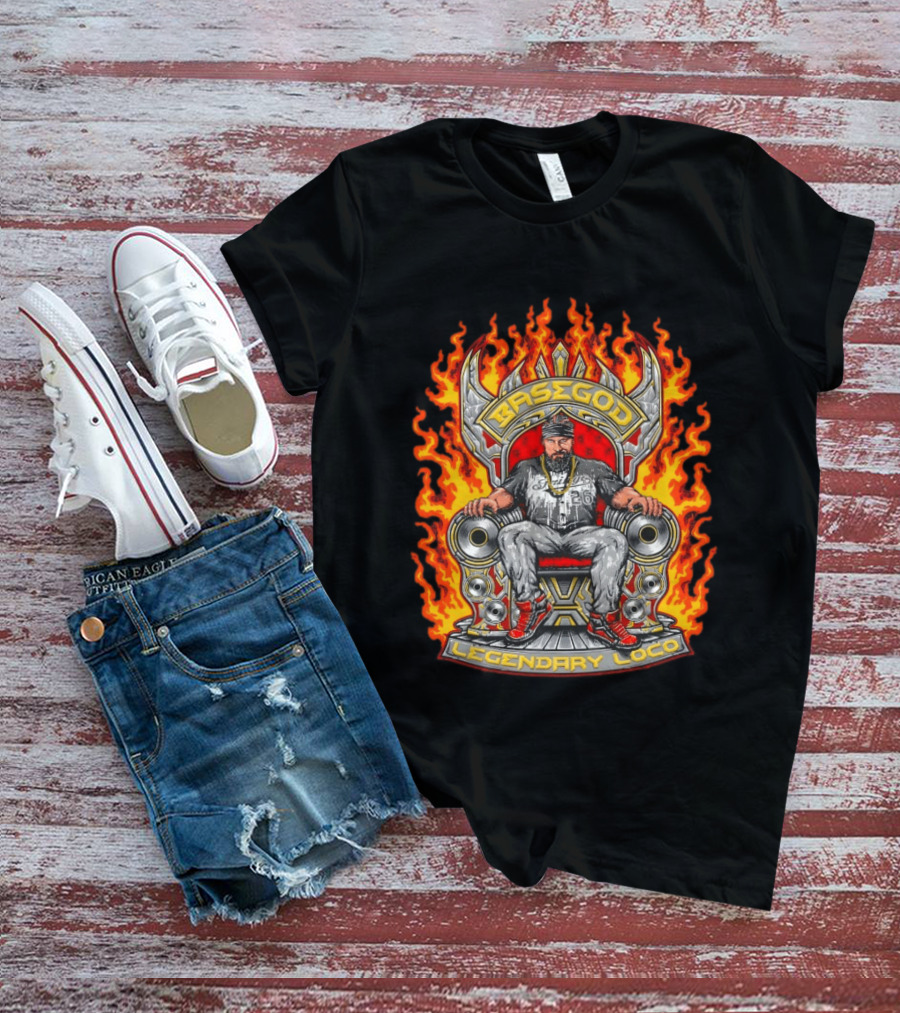 Basegod Legendary Loco Throne Flames Urban Fashion T-Shirt