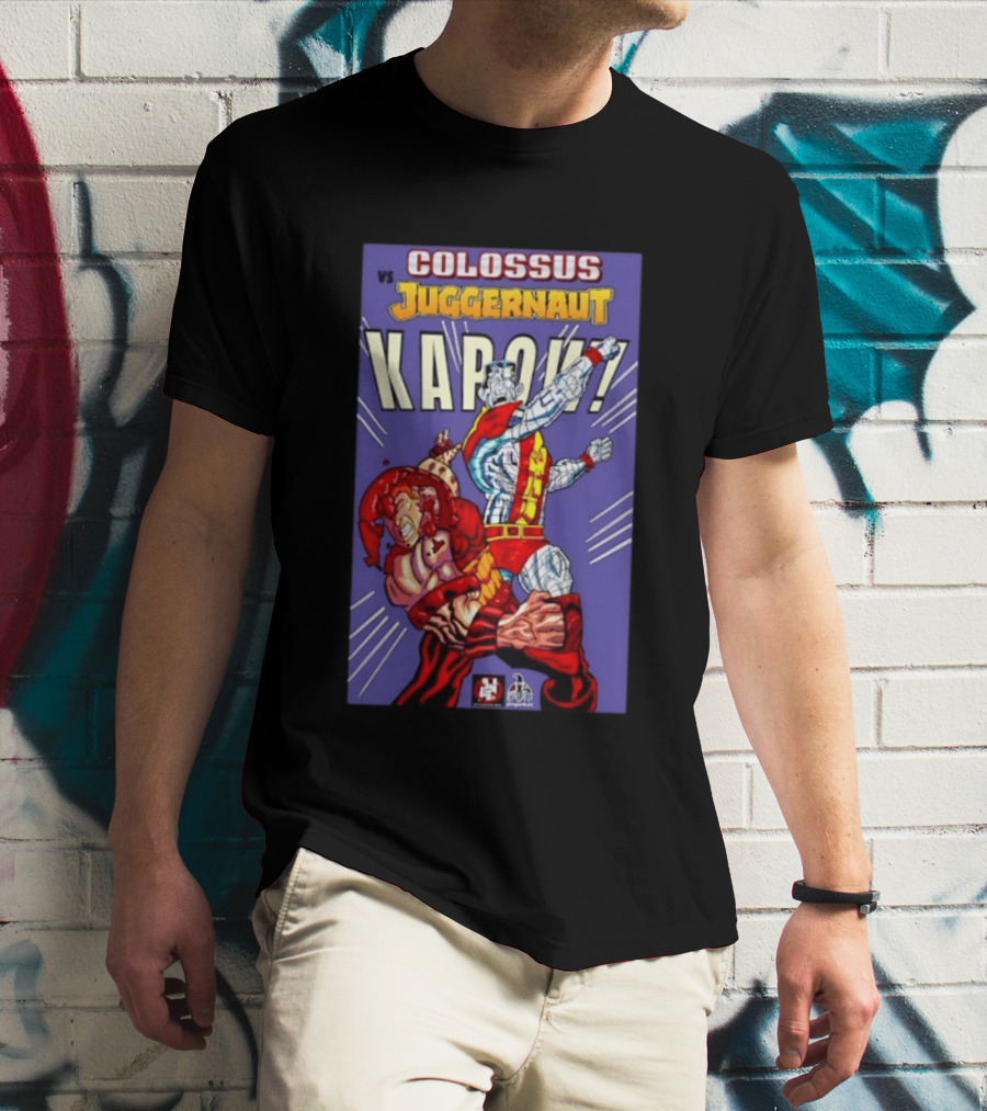 Colossus Vs Juggernaut Kapow Marvel Comics Battle Scene T-Shirt
