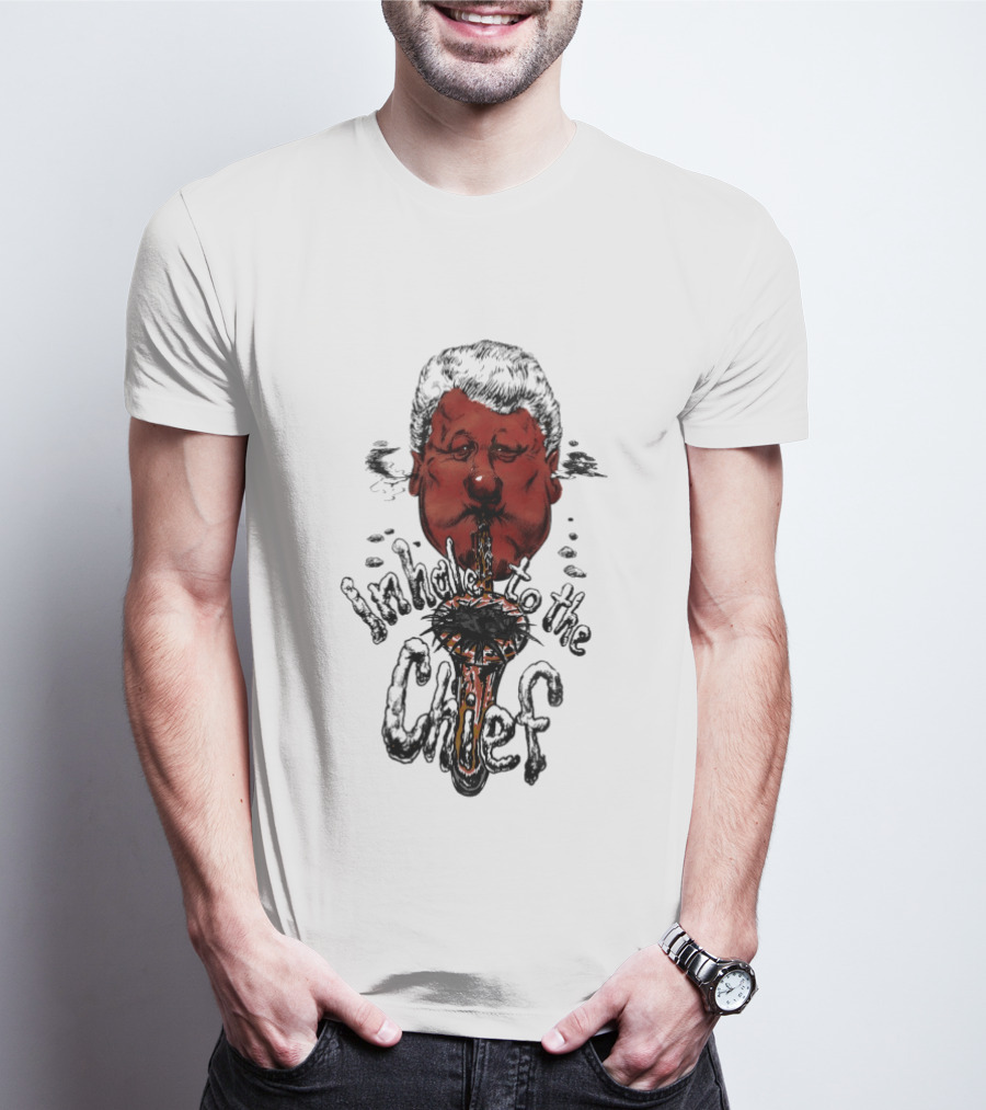 Inhale To The Chief Bill Clinton Caricature Smoking Pipe T-Shirt