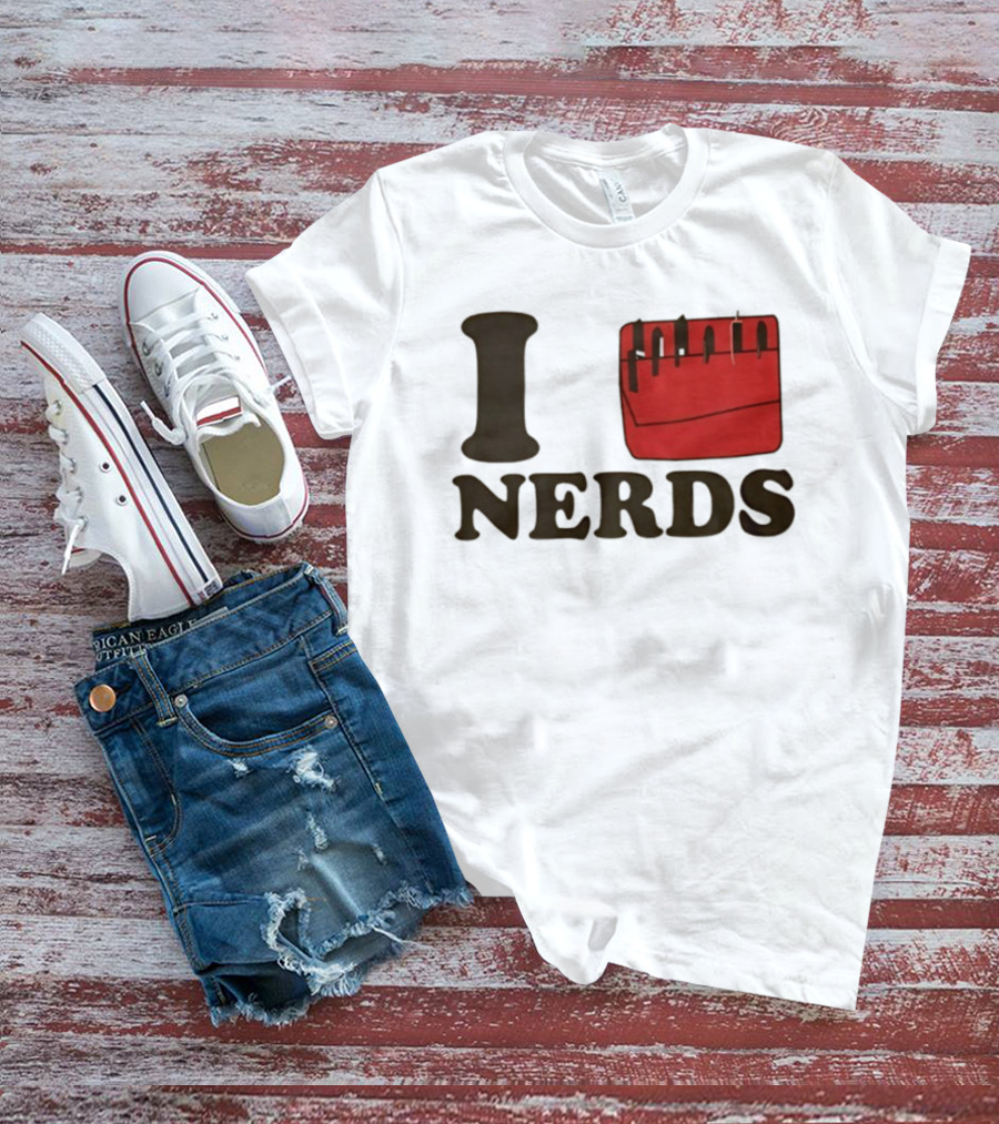 I Heart Red Pocket Nerds Cat Valentine T-Shirt