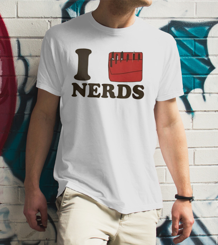 I Heart Red Pocket Nerds Cat Valentine T-Shirt