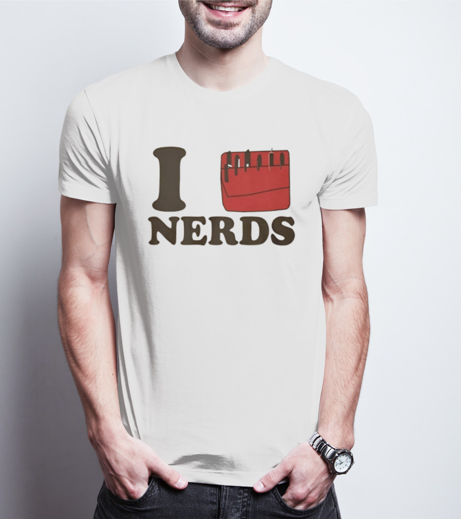 I Heart Red Pocket Nerds Cat Valentine T-Shirt