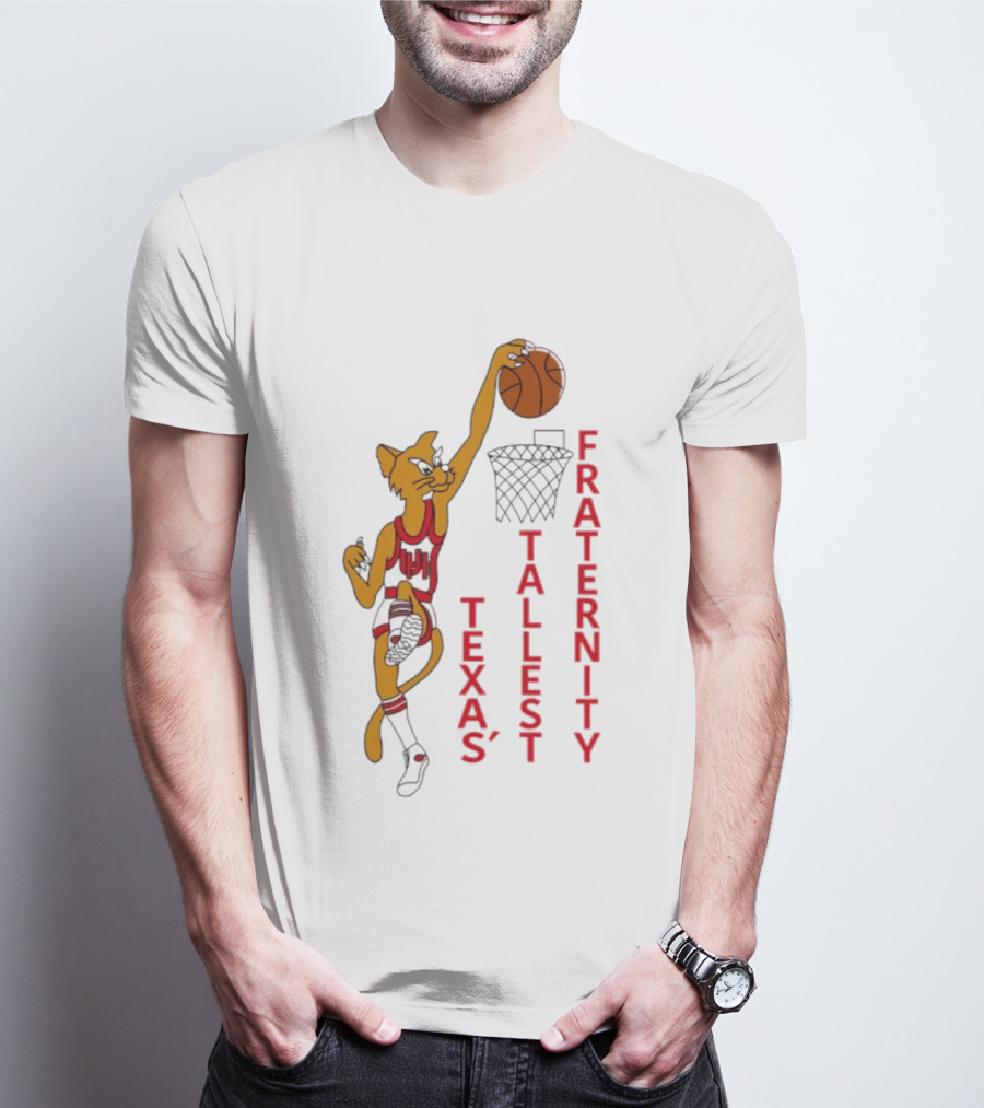 Texas' Tallest Fraternity Cat Basketball Dunk T-Shirt