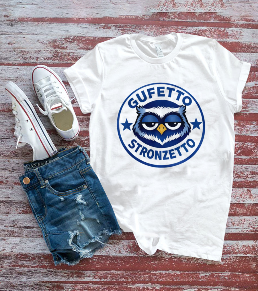 Gufetto Stronzetto Owl Blue Circle T-Shirt