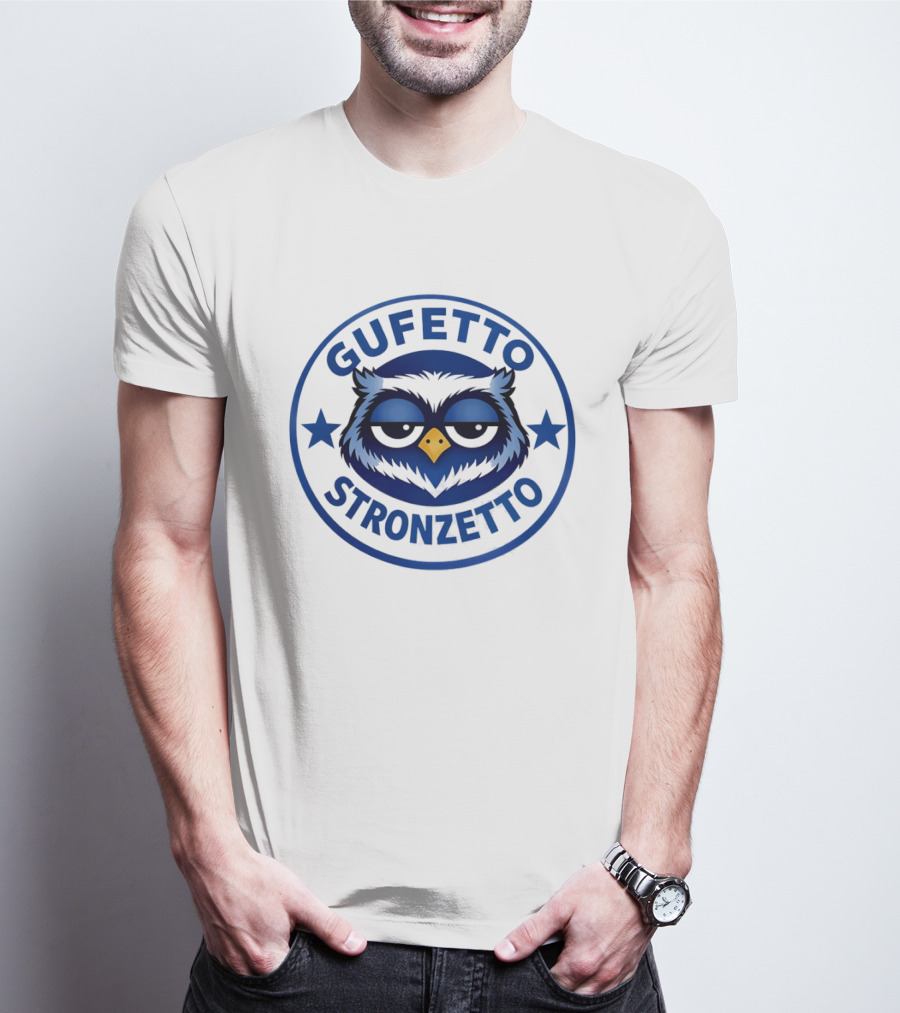 Gufetto Stronzetto Owl Blue Circle T-Shirt