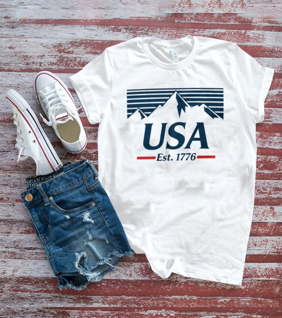 USA Mountains Est. 1776 250 Years Of Freedom T-Shirt