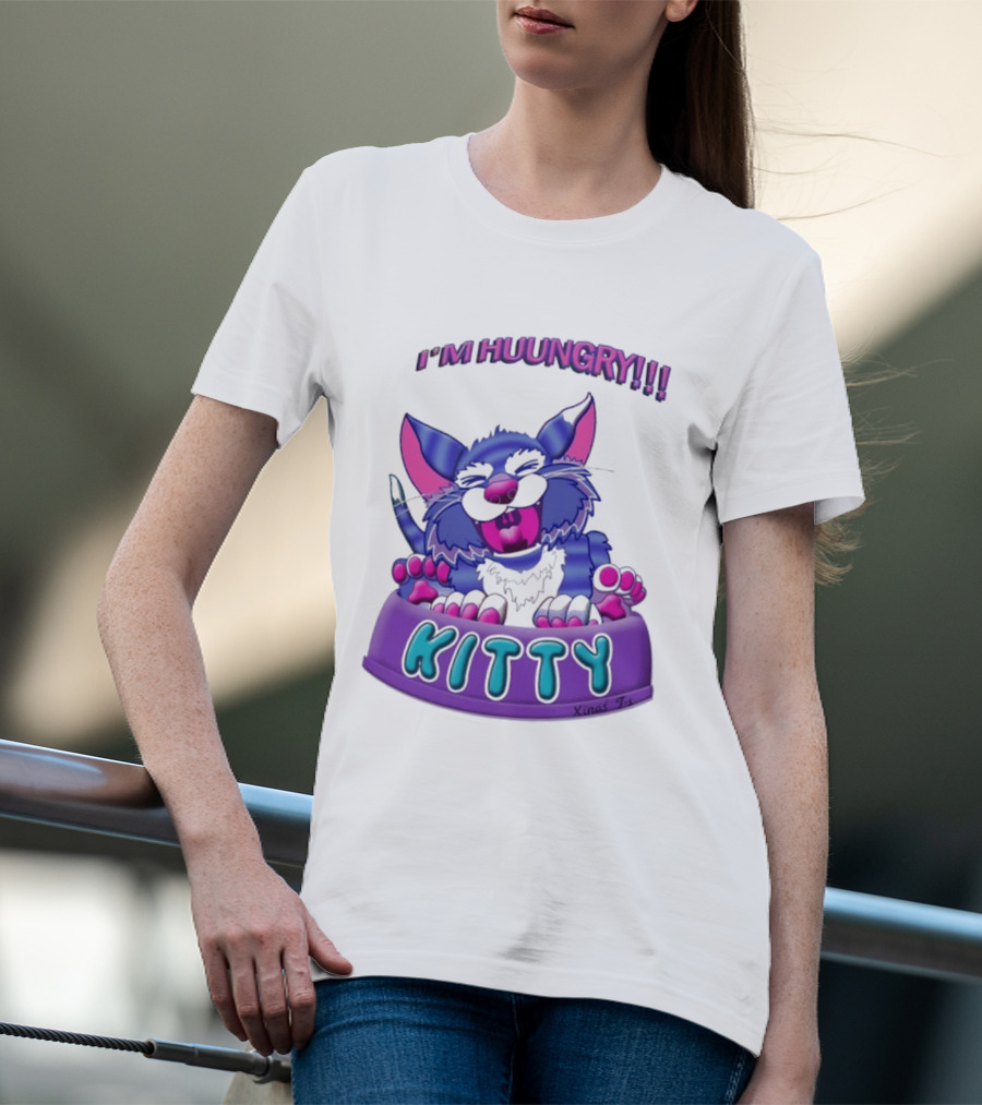 I'm Huungry Kitty Cartoon T-Shirt
