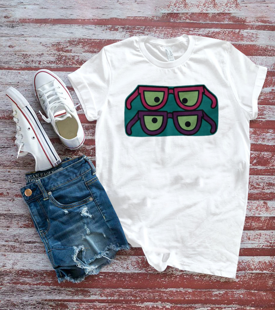 Wacky Eyewear Double Layered Fun Retro Glasses T-Shirt