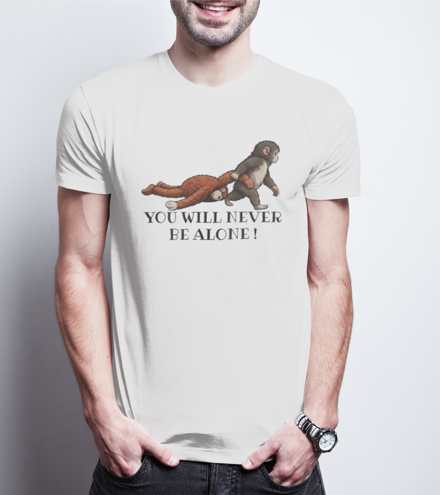 Punch The Monkey You Will Never Be Alone Playful Friendship T-Shirt