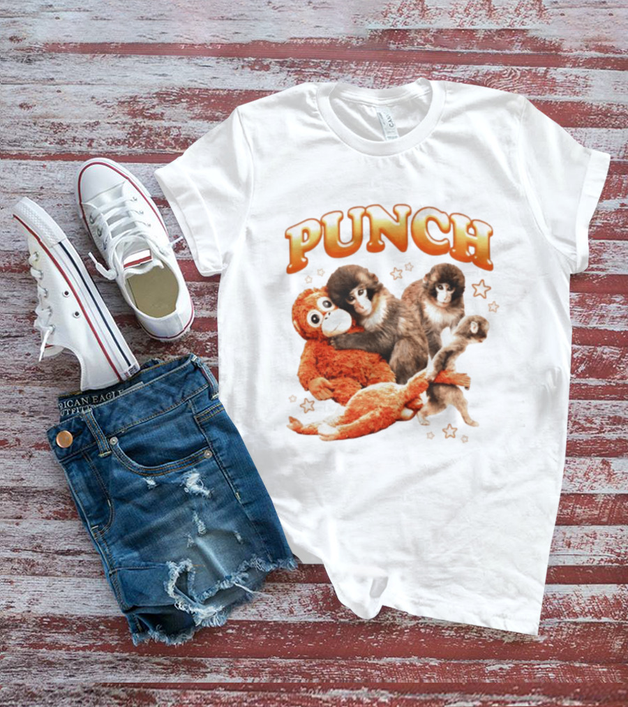 Punch Monkey Trio Surrounded By Stars T-Shirt