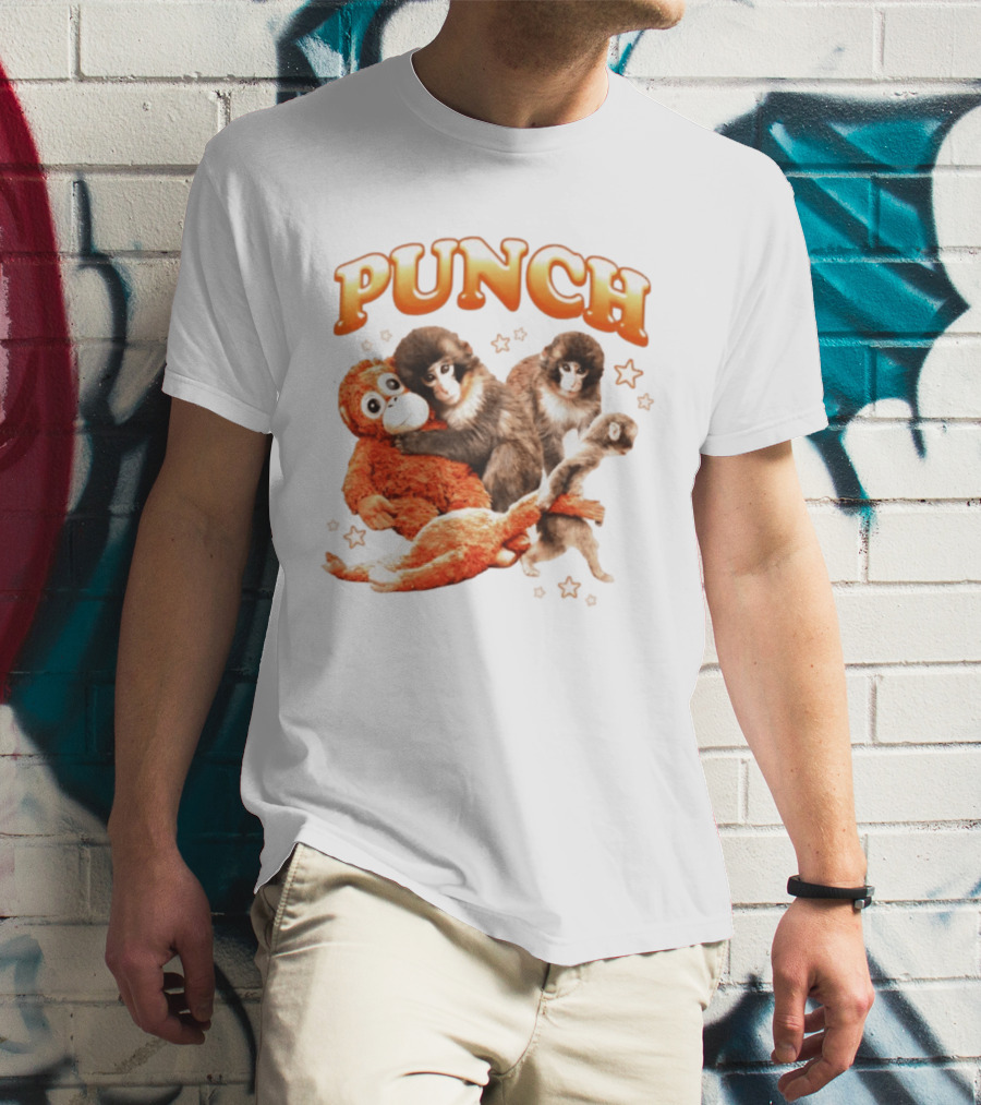Punch Monkey Trio Surrounded By Stars T-Shirt