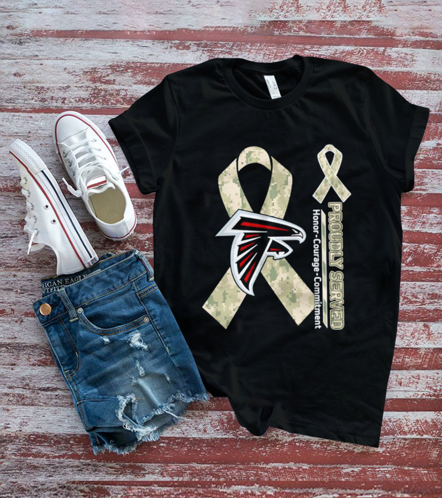 Atlanta Falcons Camo Ribbon Honor Courage Commitment T-Shirt