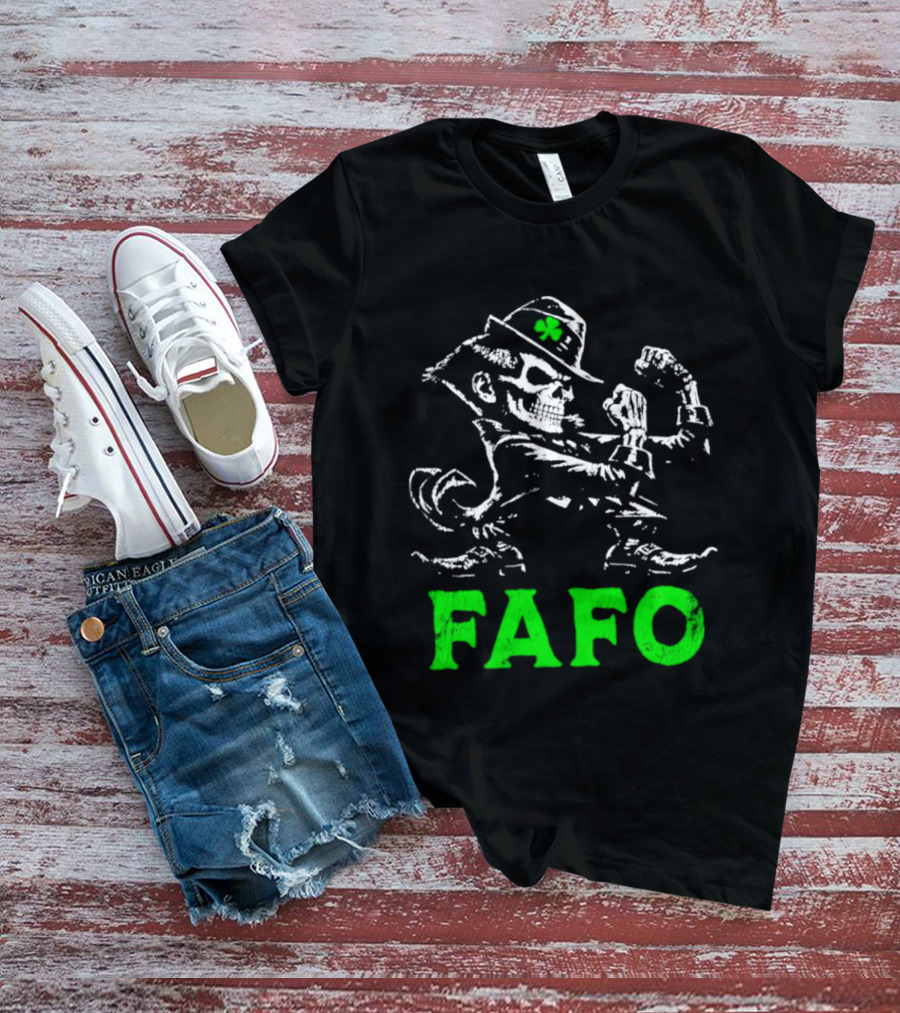 FAFO Skeleton Leprechaun Flexing St Patrick's Day T-Shirt
