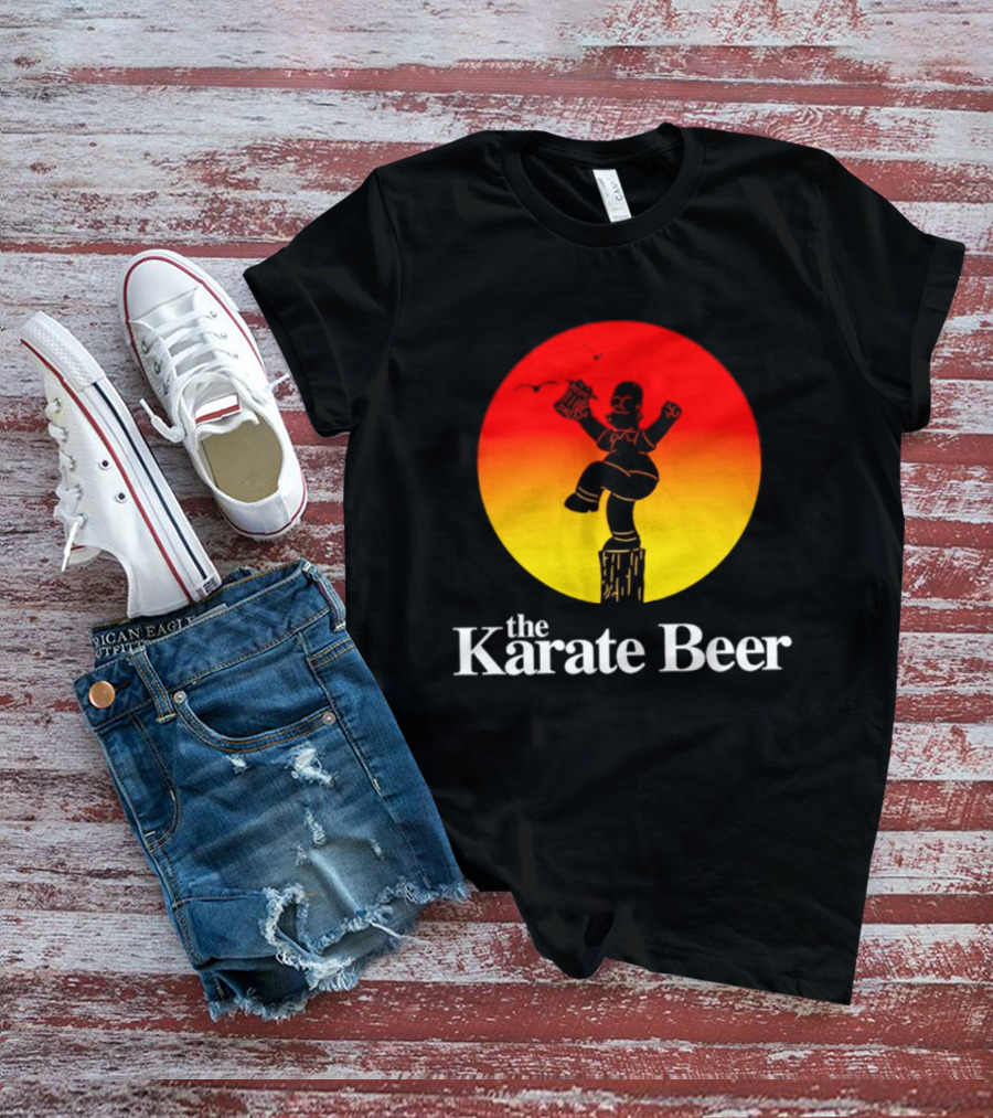 The Karate Beer Sunset Crane Pose Beer T-Shirt