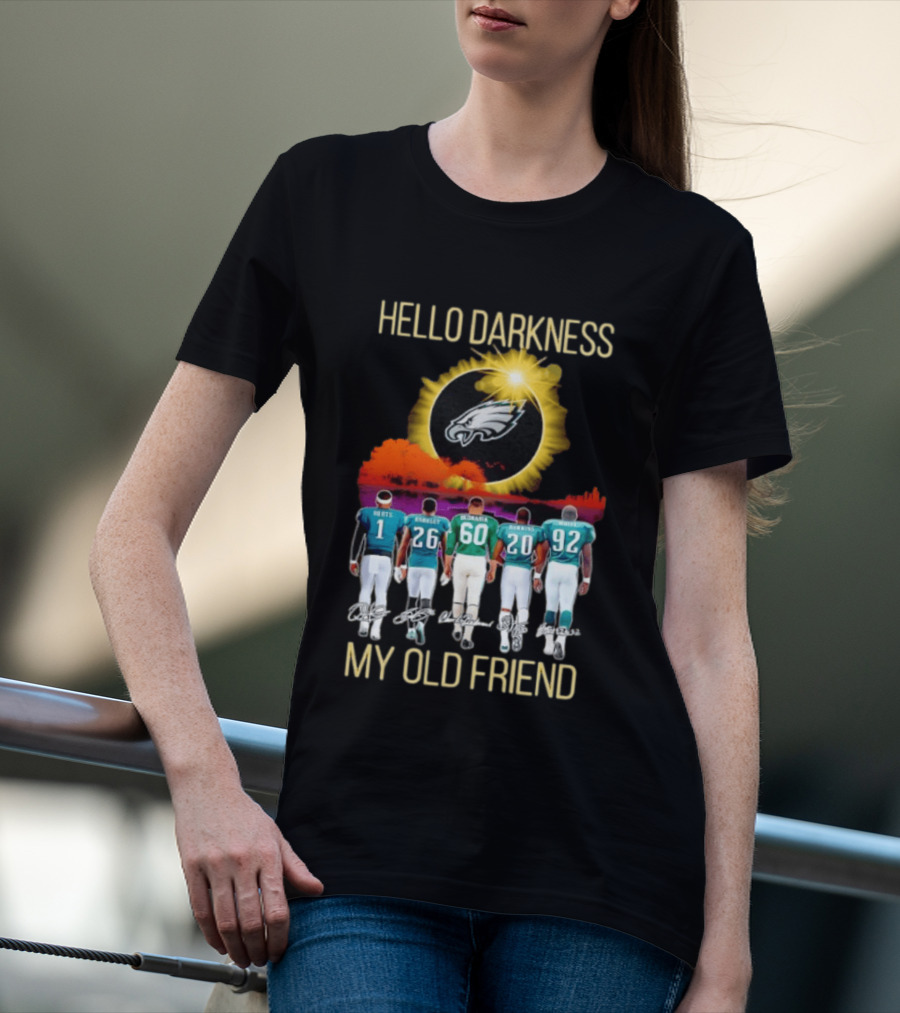 Philadelphia Eagles Players Hello Darkness My Old Friend T-Shirt