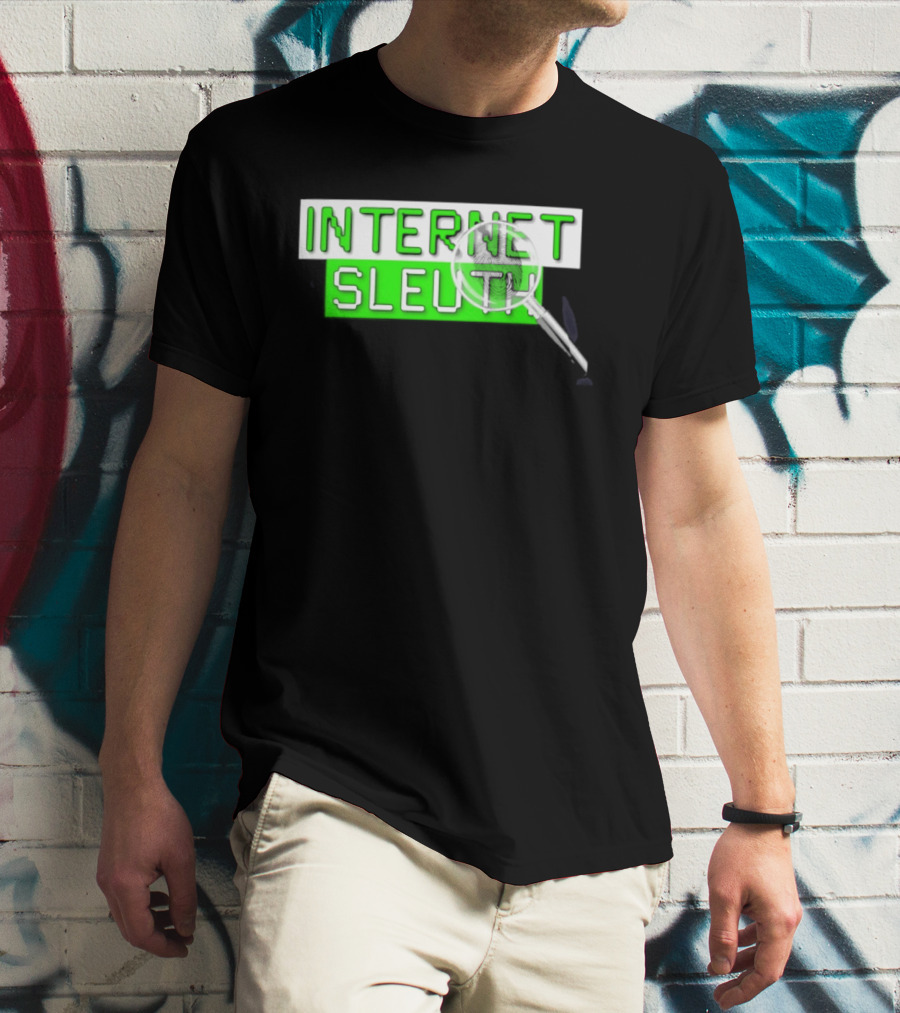 Internet Sleuth Magnifying Glass Green T-Shirt