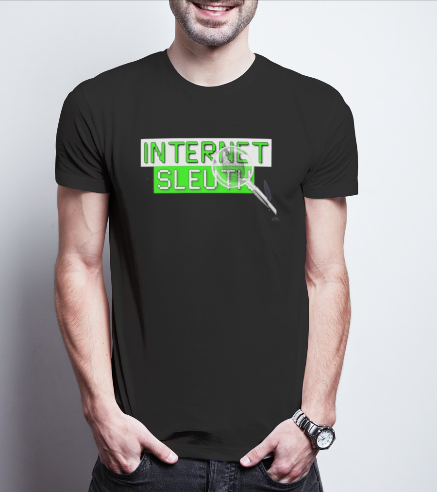 Internet Sleuth Magnifying Glass Green T-Shirt